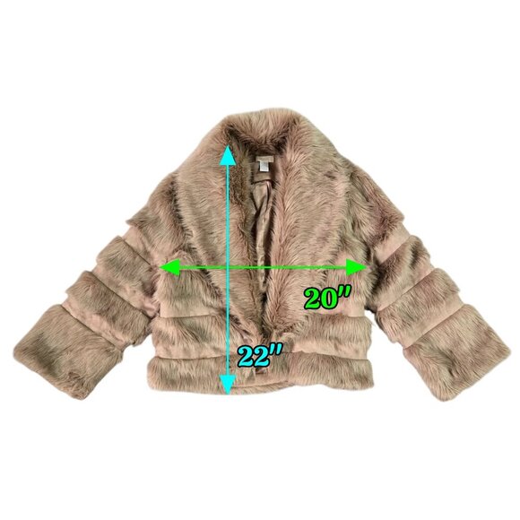 Chico's Tan Faux Fur Faux Suede Shawl Collar Coat Old Money Cozy - Picture 3 of 8